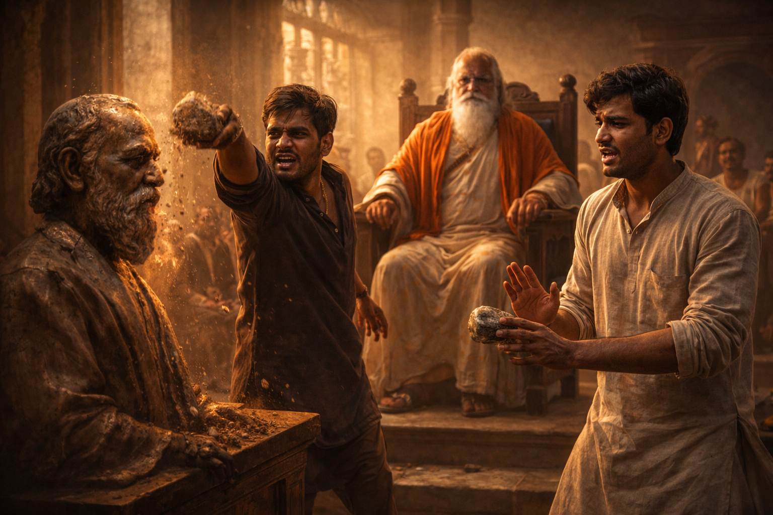 yong boy and his friend infront of judge