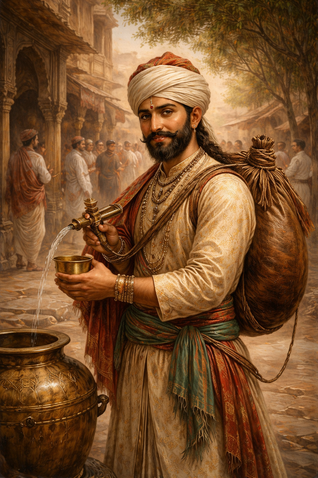 भिश्ती पानी पिलाते हुवे