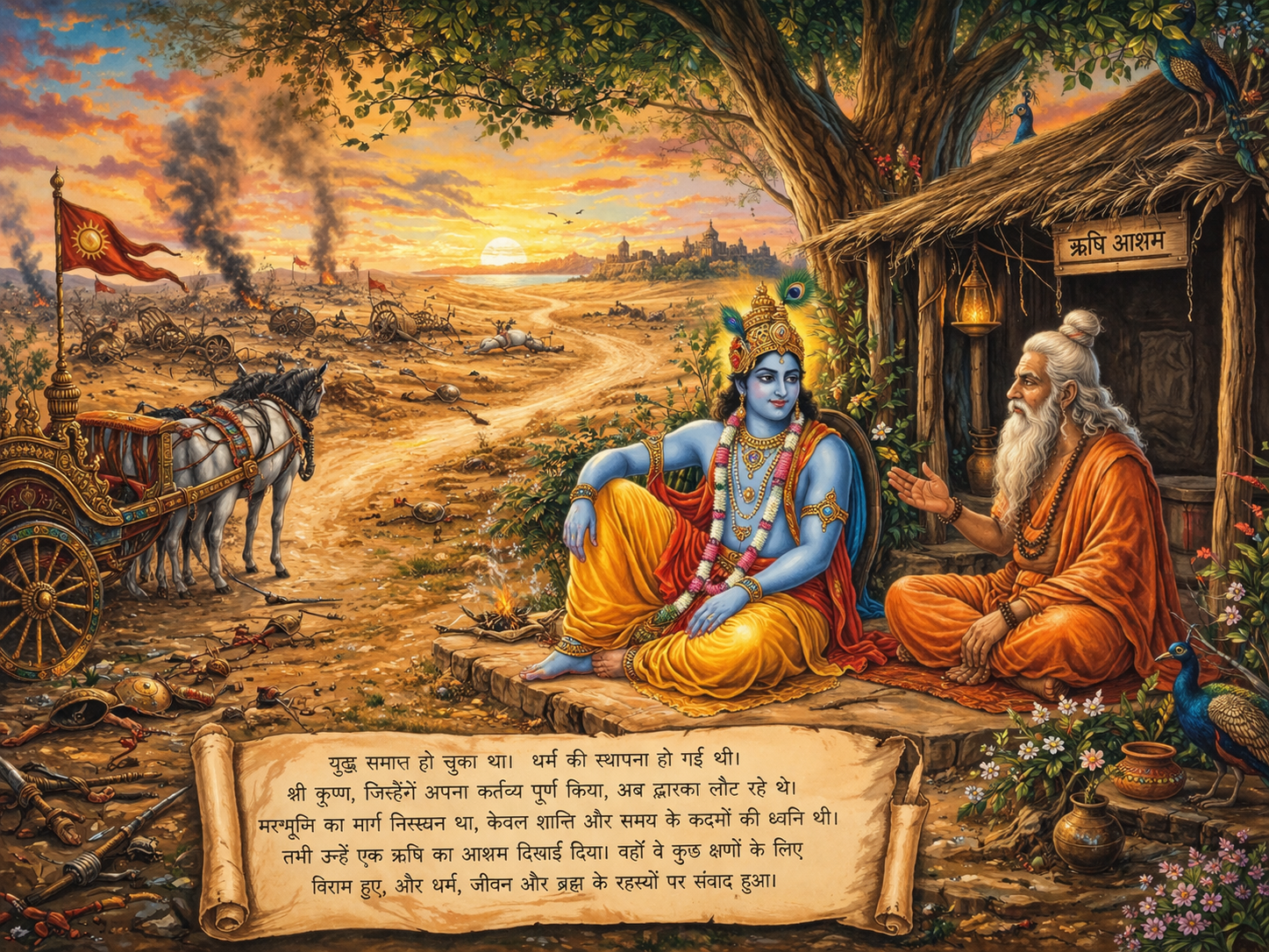 shree krishan with rishi  uttak