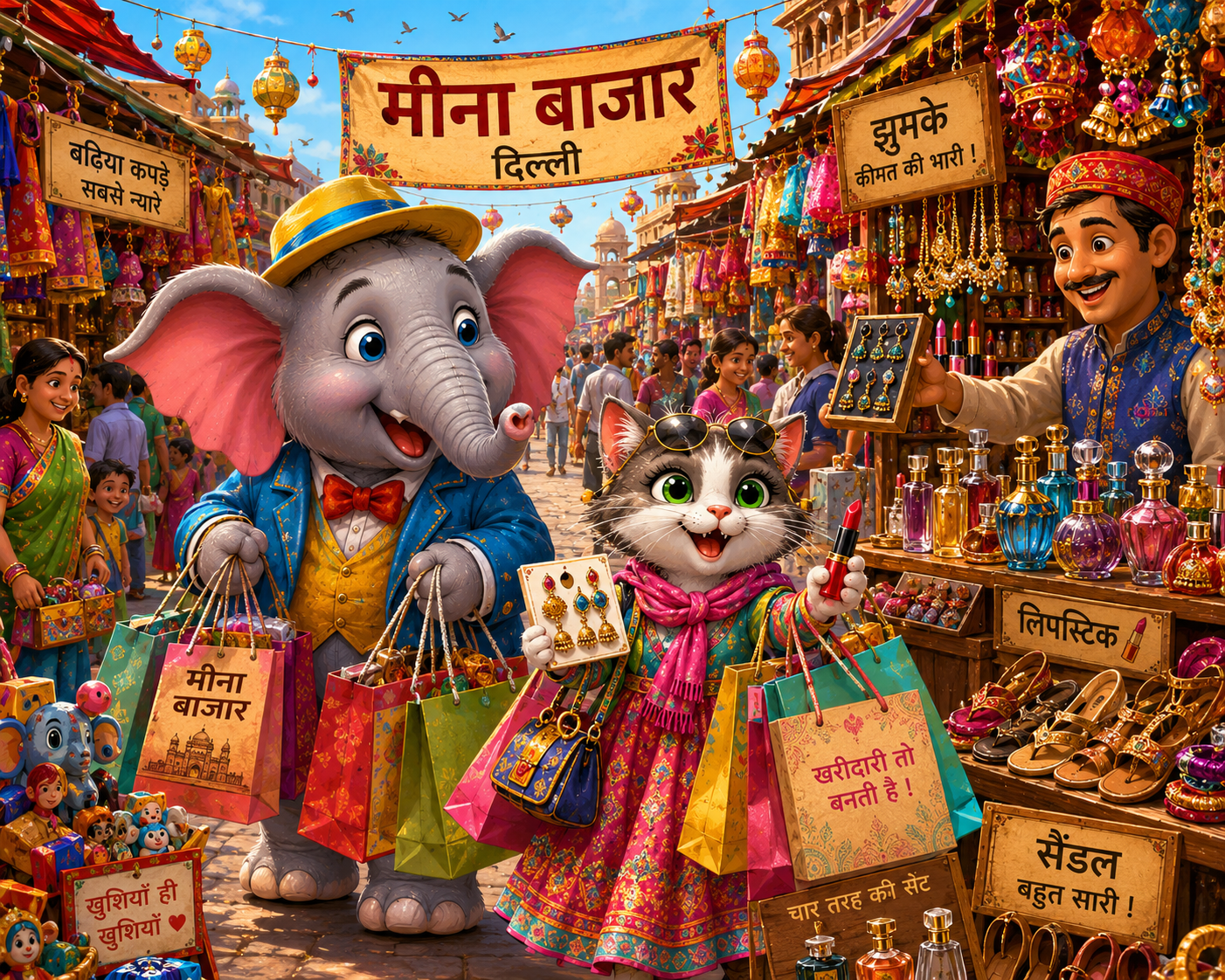 Hathi billi pahunche Dilli Funny Hindi poem for Kids