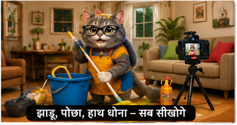 Billi ban gai youtuber _ Cat became a youtuber Hindi poem for kids