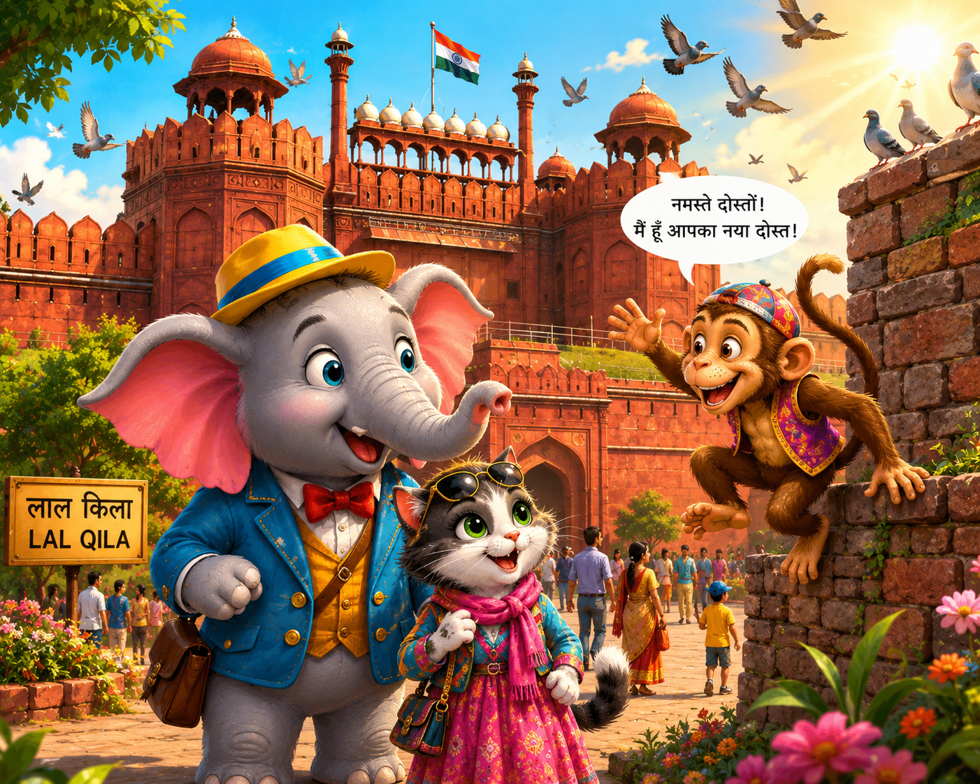 Hathi billi pahunche Dilli Funny Hindi poem for Kids