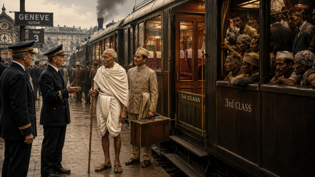 mahatma gandhi third-class train story