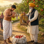 अकबर पहलवान सरदार जी से अपना तीतर वापस लेते हुए, चोरी पर पश्चाताप की नैतिक कहानी