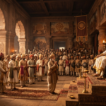 Emperor Ashoka court choosing the best ruler hindi story illustration