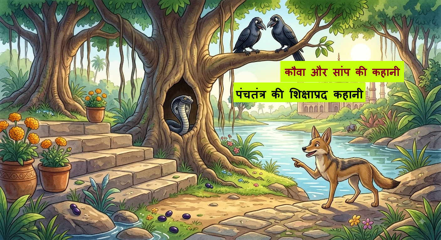 कौवा और सांप की कहानी | Kauwa Aur Saap Ki Kahani: बुद्धि का कमाल (पंचतंत्र की शिक्षाप्रद कहानी)