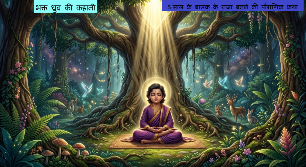 जंगल में पेड़ के नीचे तपस्या करते बालयोगी भक्त ध्रुव - Bhakt Dhruv Ki Kahani