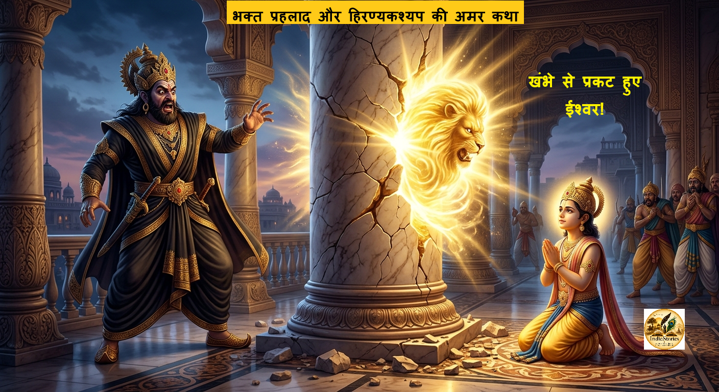 भक्त प्रहलाद और हिरण्यकश्यप की अमर कथा: जानिए कैसे अहंकार का अंत हुआ और खंभे से प्रकट हुए ईश्वर! (Bhakta Prahlad Ki Kahani)