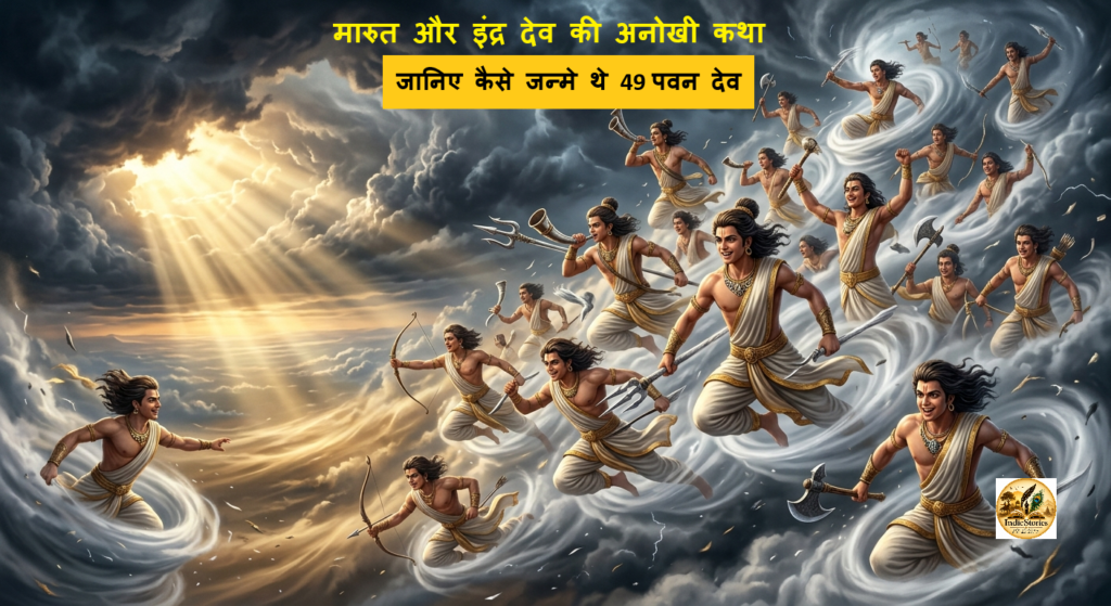 आकाश में बादलों को तितर-बितर करते 49 पवन देव मरुद्गण - Marut Ki Pauranik Katha.