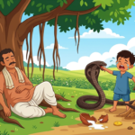 किसान और साँप की कहानी पंचतंत्र: लालची बेटा और सोने के सिक्के के लिए साँप की लड़ाई फीचर्ड इमेज