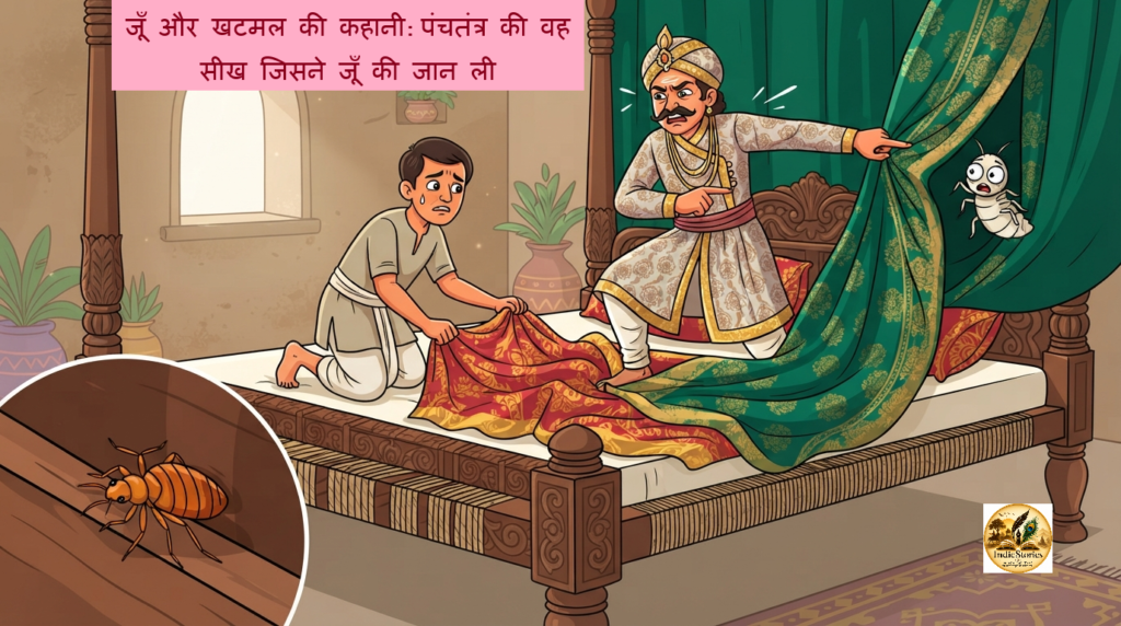 जूँ और खटमल की कहानी पंचतंत्र: खटमल राजा के पलंग पर जूँ के साथ फीचर्ड इमेज