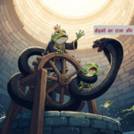 मेंढकों का राजा और साँप की कहानी पंचतंत्र: लालची बेटा और सोने के सिक्के के लिए साँप की लड़ाई फीचर्ड इमेज